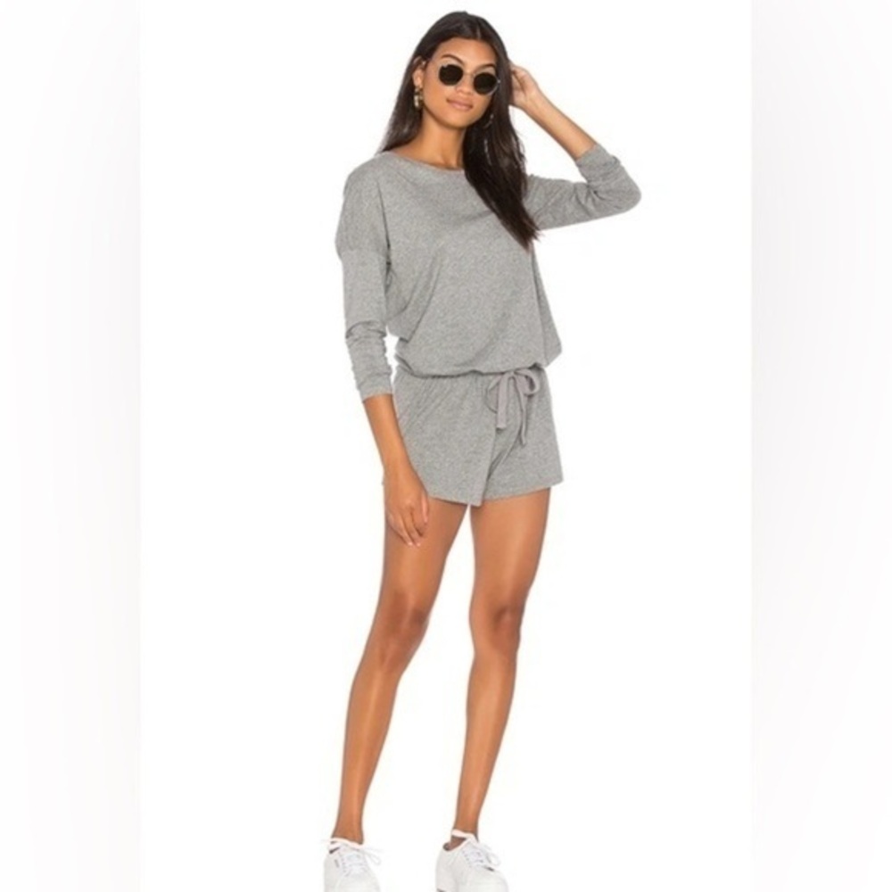 Bobi Heather Gray Long Sleeve Romper PM6